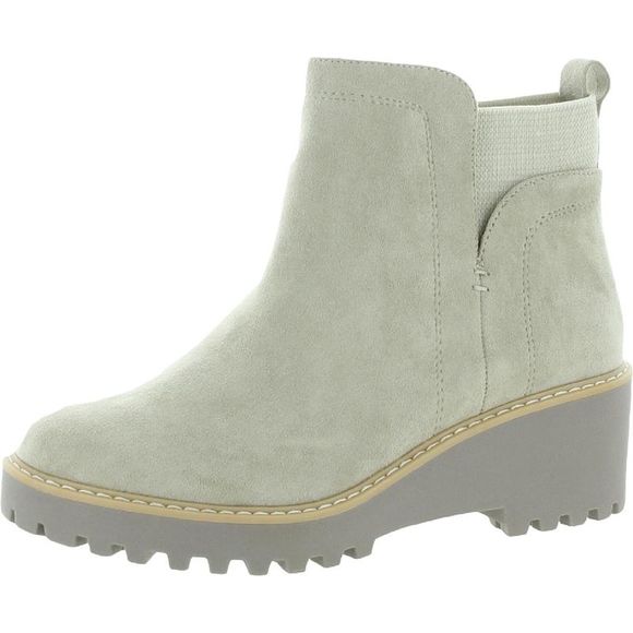 DV By Dolce Vita Womens Rielle Beige Faux Suede Ankle Ankle Boots Shoes - Picture 1 of 4